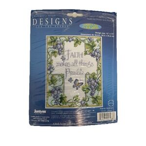 Janlynn Stamped Cross Stitch Kit 056-0163 Faith Makes All Things Possible New